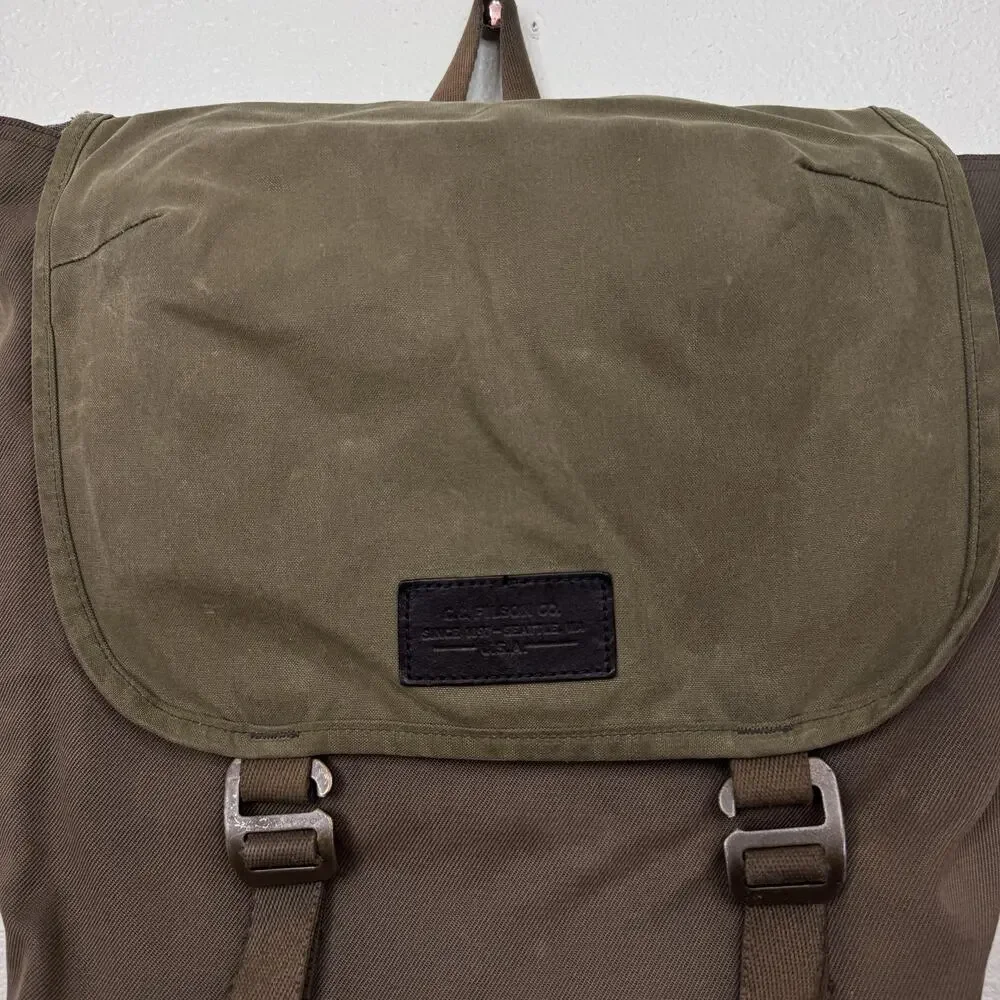Vintage Filson Ranger Rucksack Backpack Otter Green Canvas CC Filson Workwear